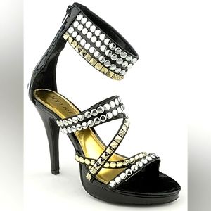 Hypnotic Persian Studded Ankle Cuff Heel Sandals